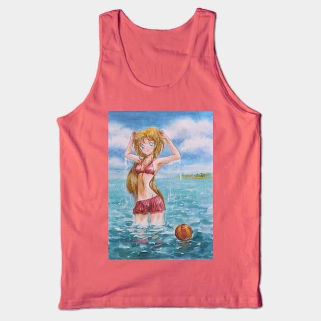 Minako on Summer Vacation Tank Top by eosofdawn